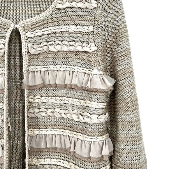 Chico's Textured Cardigan in Beige and Cream - Picture 4 of 6